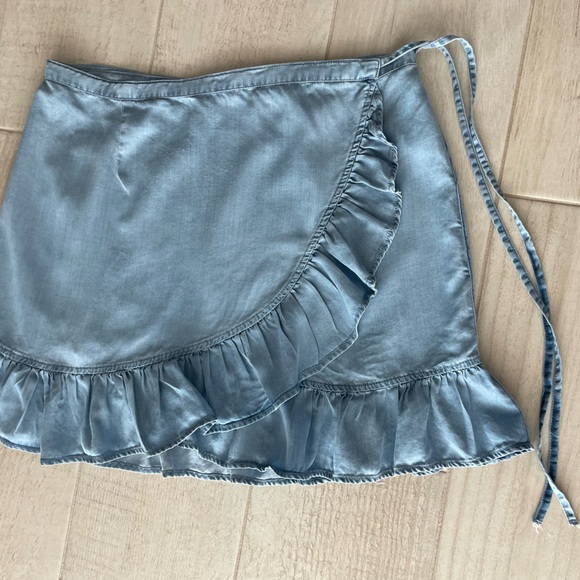 ASOS chambray wrap mini skirt UK size 14 (US 10) - Picture 4 of 4